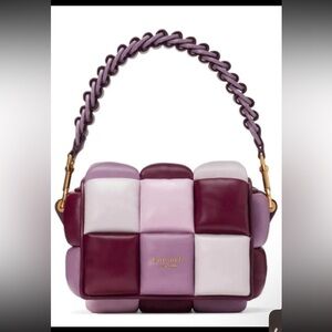 Kate Spade New York Boxxy 3D ColorBlock Leather Crossbody Purple  Bag